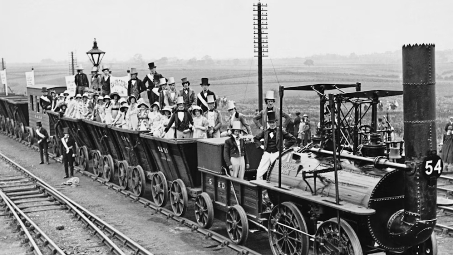 Progreso sobre líneas de ferrocarril